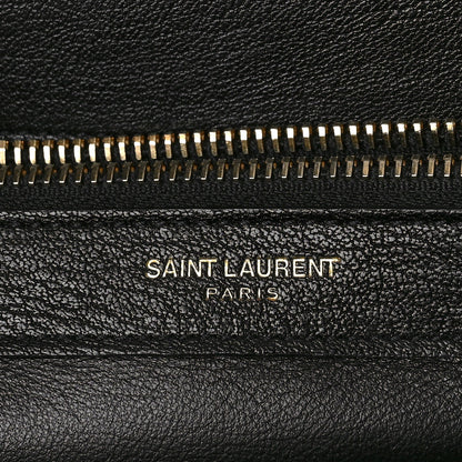Saint Laurent Sheepskin Matelasse Chevron Monogram Large College Satchel Black 5 of 8