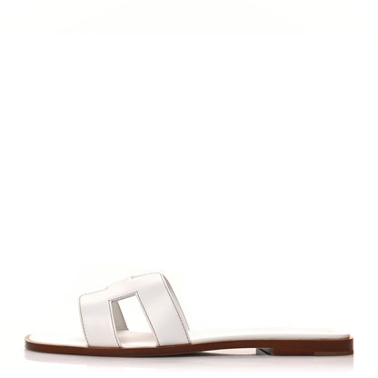 Hermes Box Calfskin Oran Sandals 40 White 1 of 9