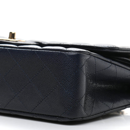 Chanel Caviar Quilted Medium Double Flap Navy 10 of 12
