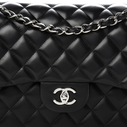 Chanel Lambskin Quilted Jumbo Double Flap Black 9 of 13