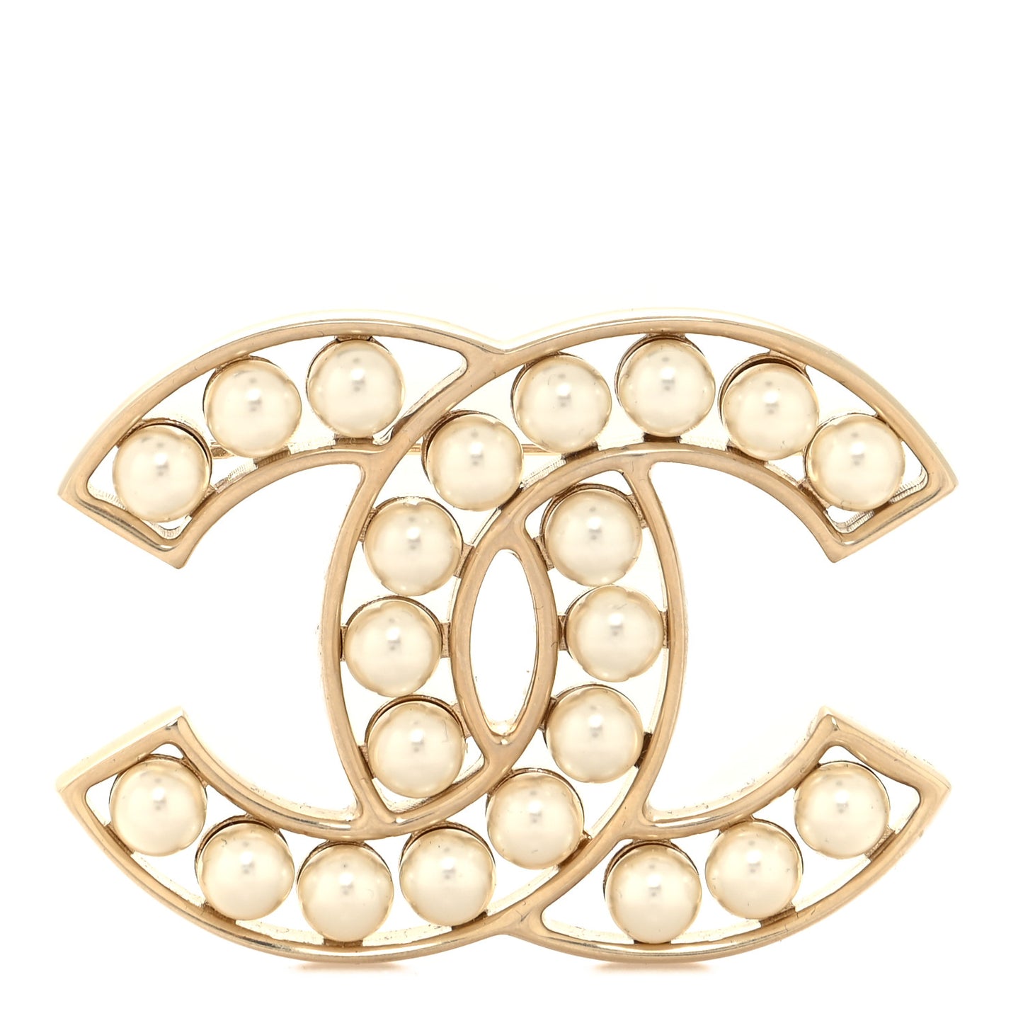 Pearl CC Brooch Light Gold