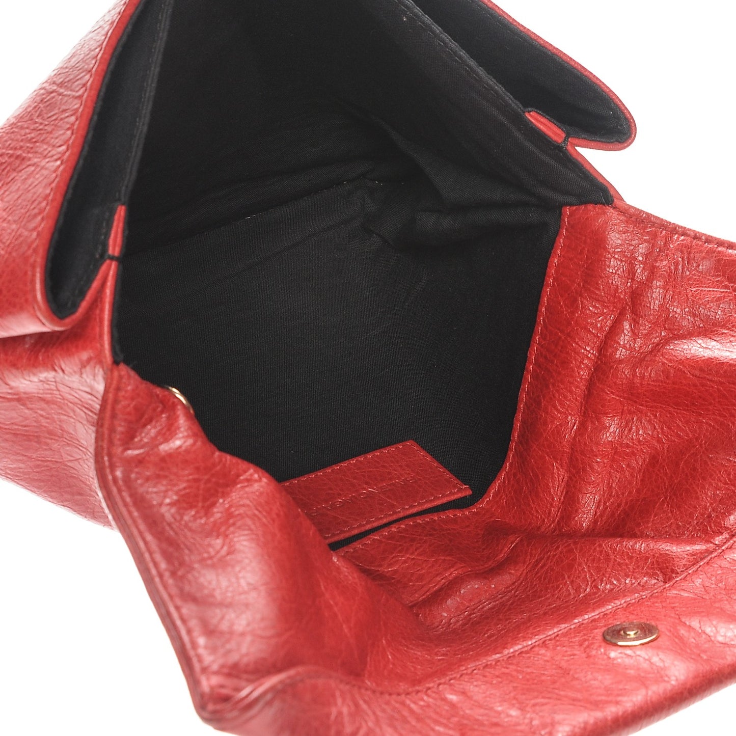Agneau Giant 21 Rose Gold Hardware Envelope Clutch Rouge Coquelicot