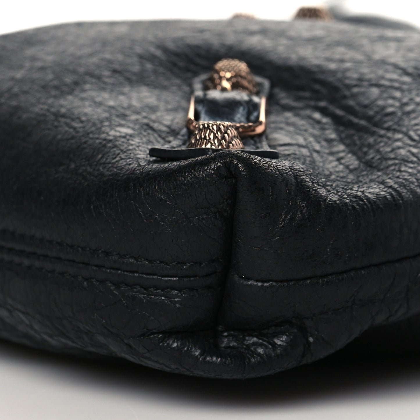 Agneau Giant 12 Rose Gold Hardware Mini Move On Black