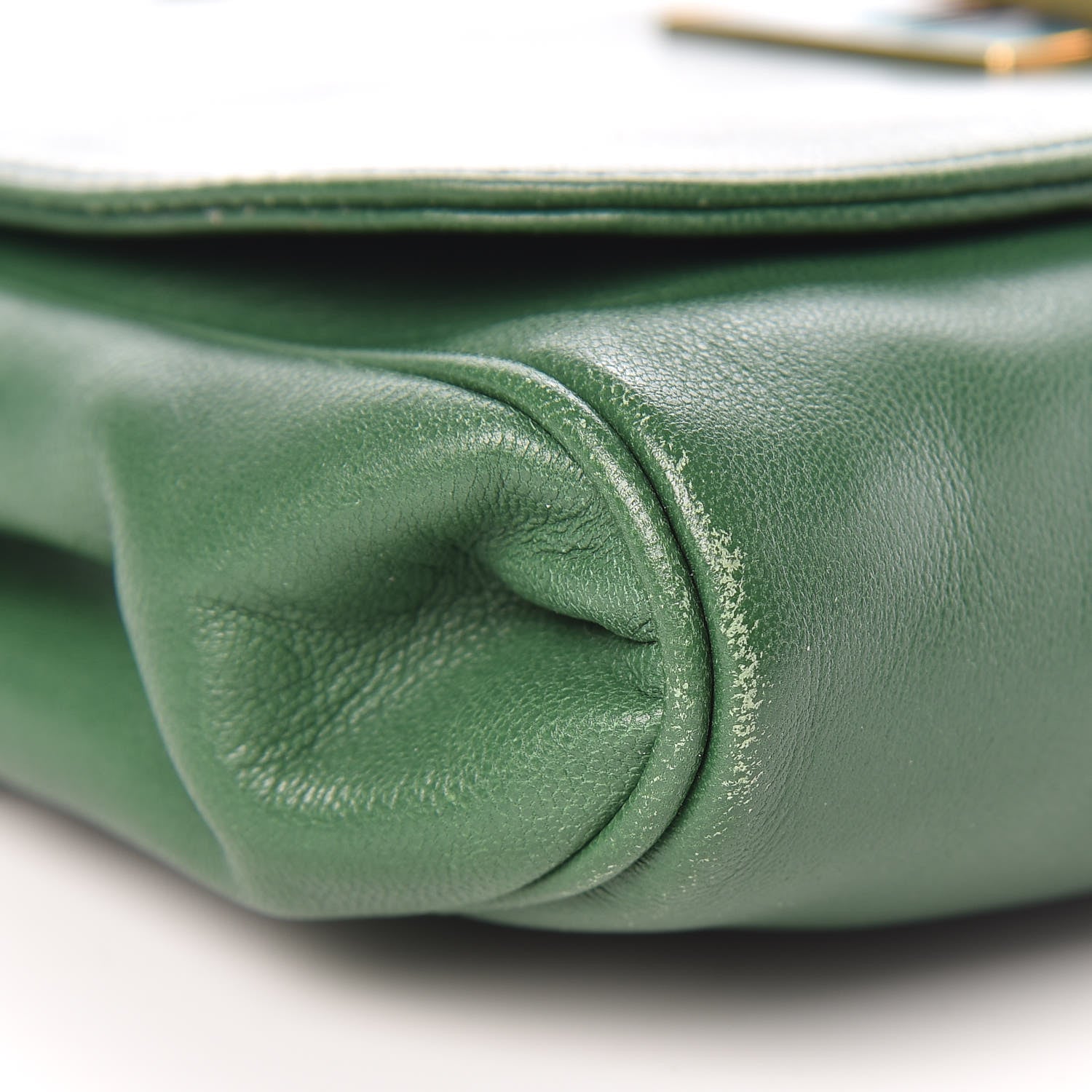 Fendi Nappa Flap Bag Green 9 of 13