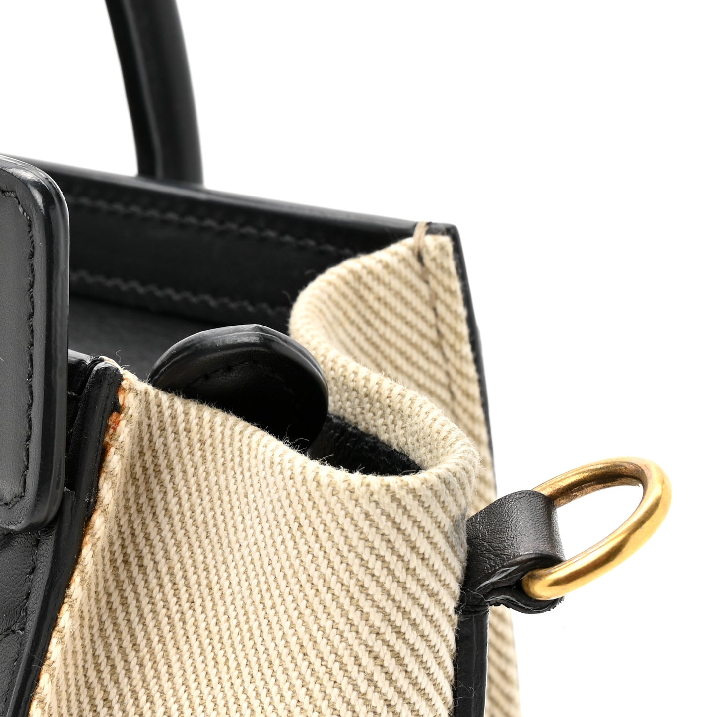 Natural Canvas Smooth Calfskin Nano Luggage Navy