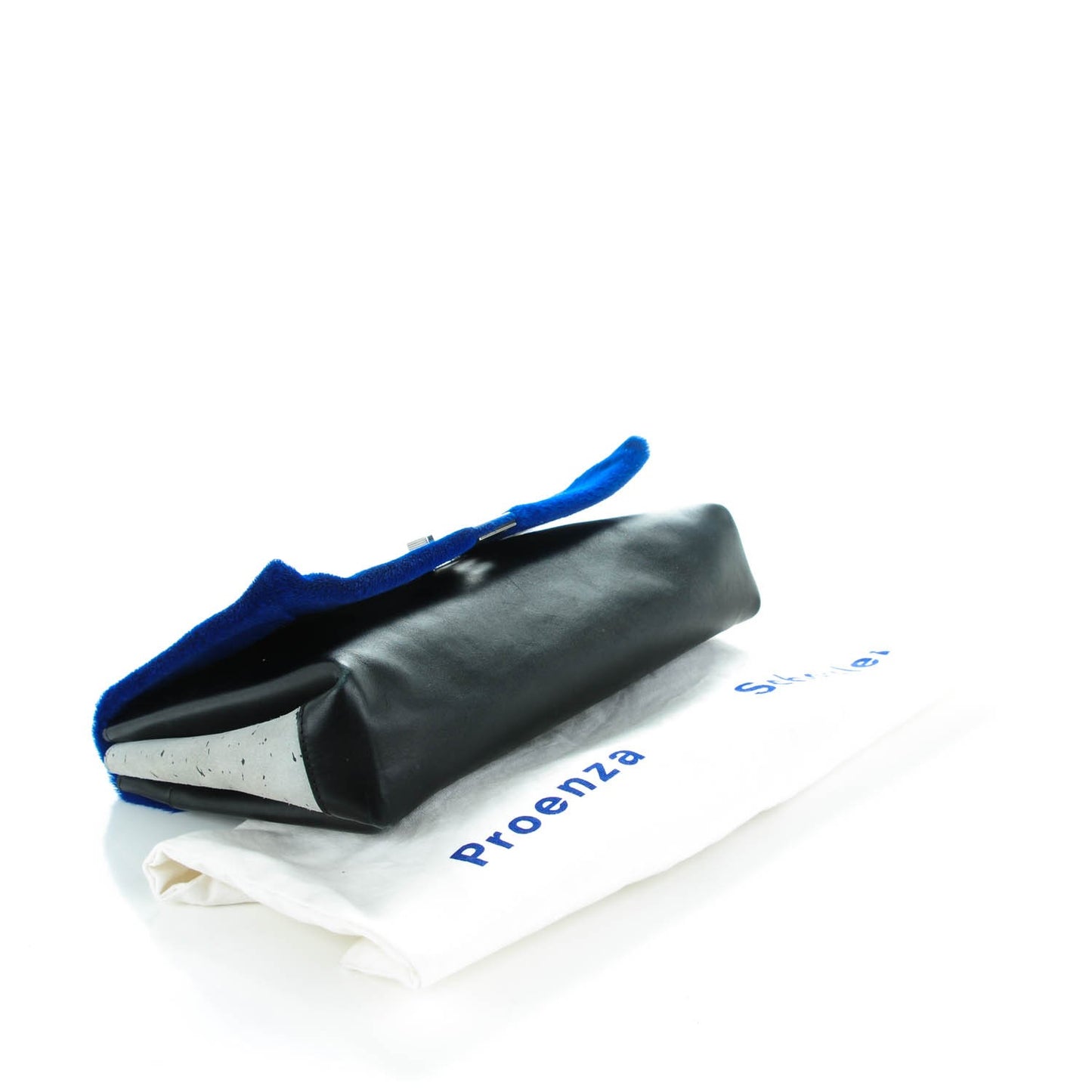 Sheephair Calfskin Suede PS Elliot Clutch Cobalt Black