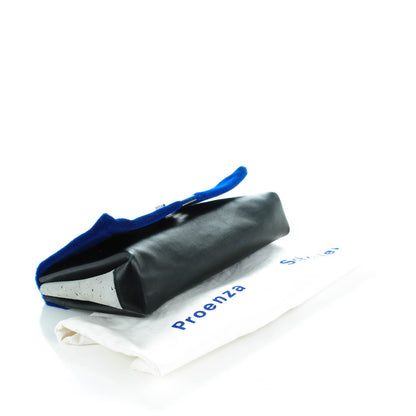 Proenza Schouler Sheephair Calfskin Suede PS Elliot Clutch Cobalt Black 4 of 6