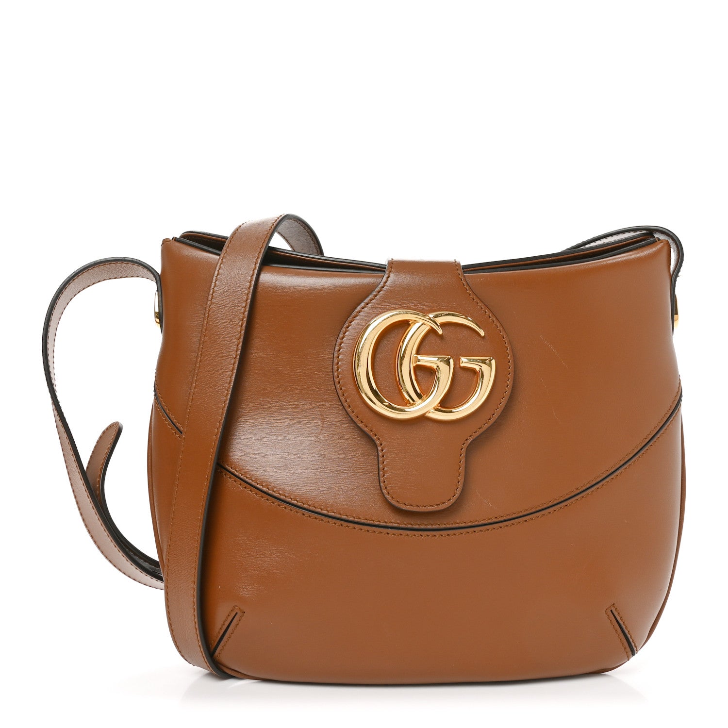 Gucci Boarded Plutone Calfskin Medium Arli Shoulder Bag Nocciola 1 of 10