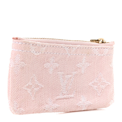 Louis Vuitton Monogram Denim Key Pouch Washed Pink 3 of 6