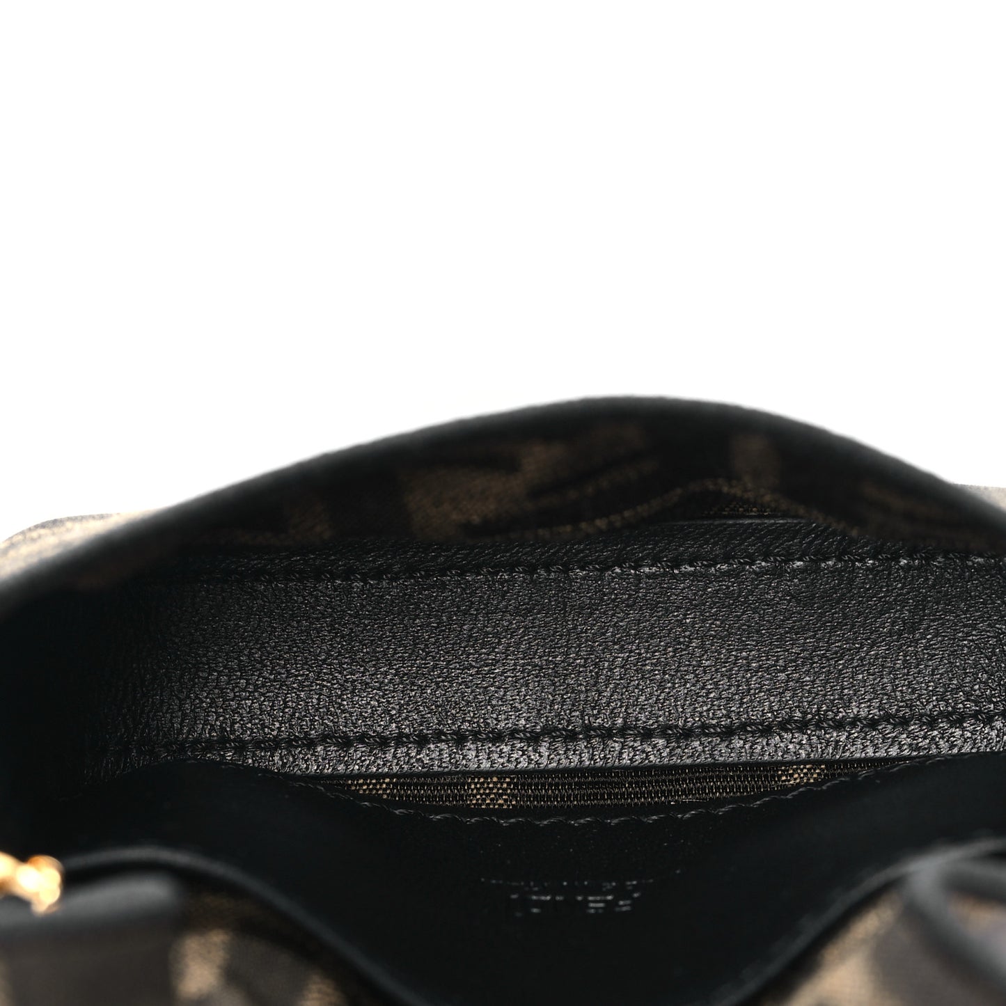Fabric Jacquard FF 1974 Nano Maxi Buckle Baguette Charm Tobacco Moro Black