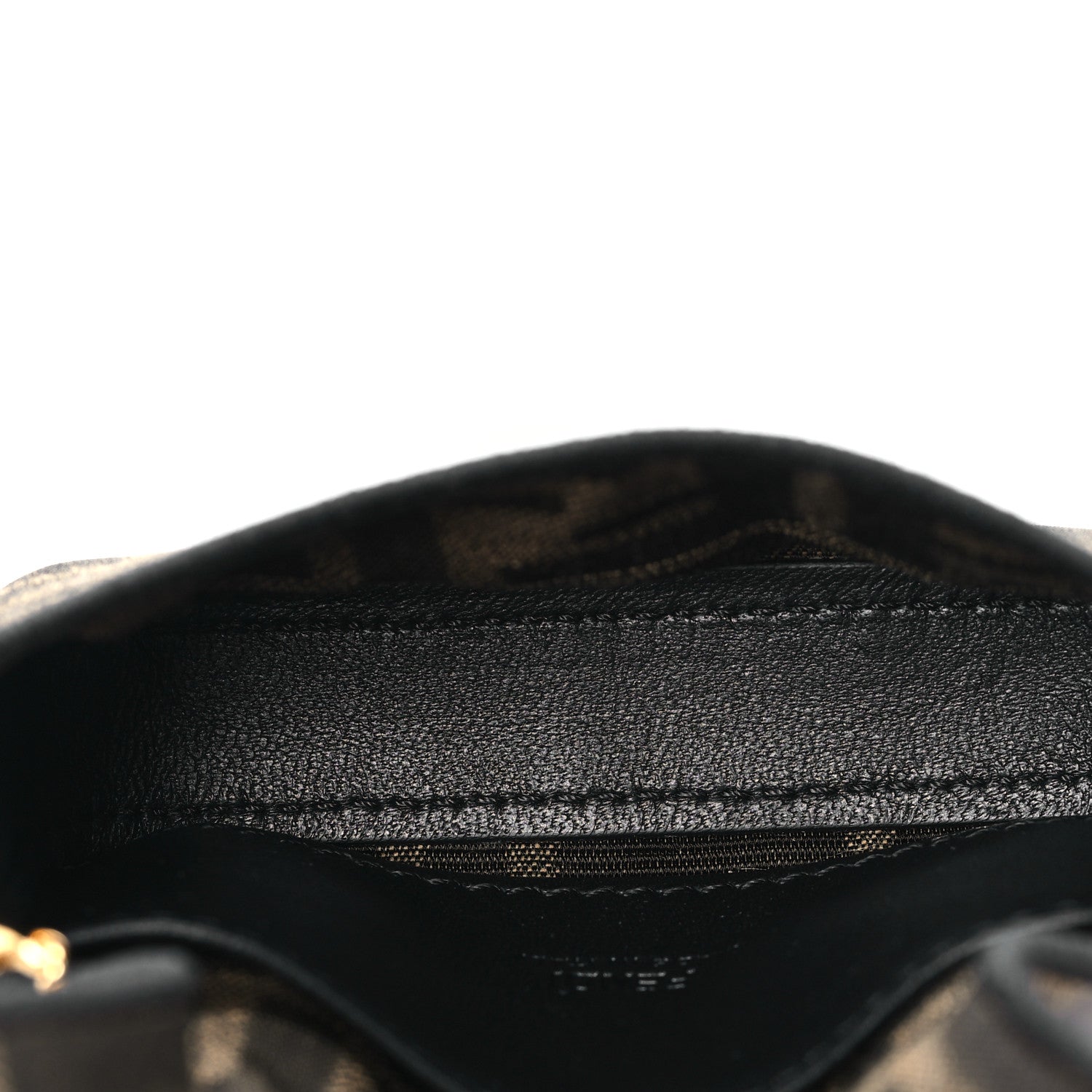 Fendi Fabric Jacquard FF 1974 Nano Maxi Buckle Baguette Charm Tobacco Moro Black 5 of 11