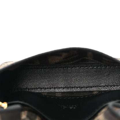 Fendi Fabric Jacquard FF 1974 Nano Maxi Buckle Baguette Charm Tobacco Moro Black 5 of 11