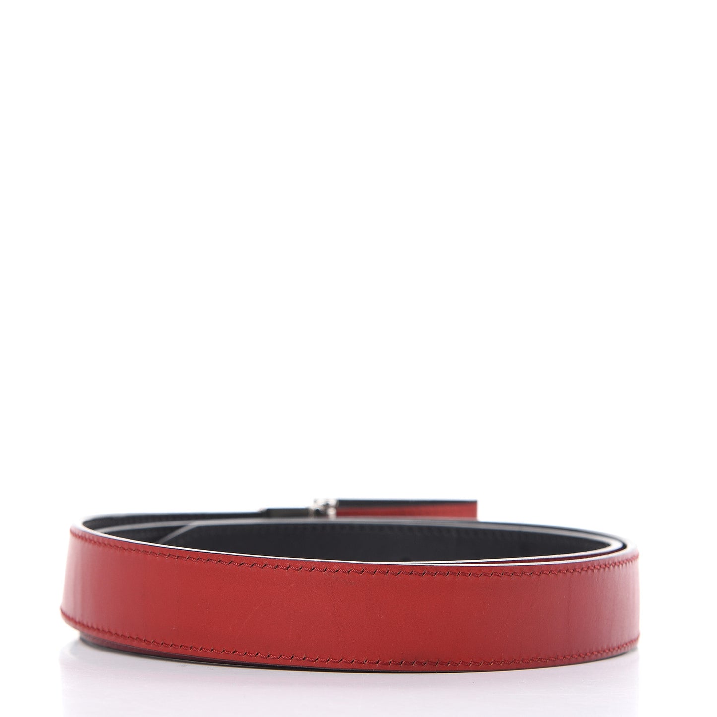 Vitello Monster Eyes Buckle Belt 100 40 Red Black