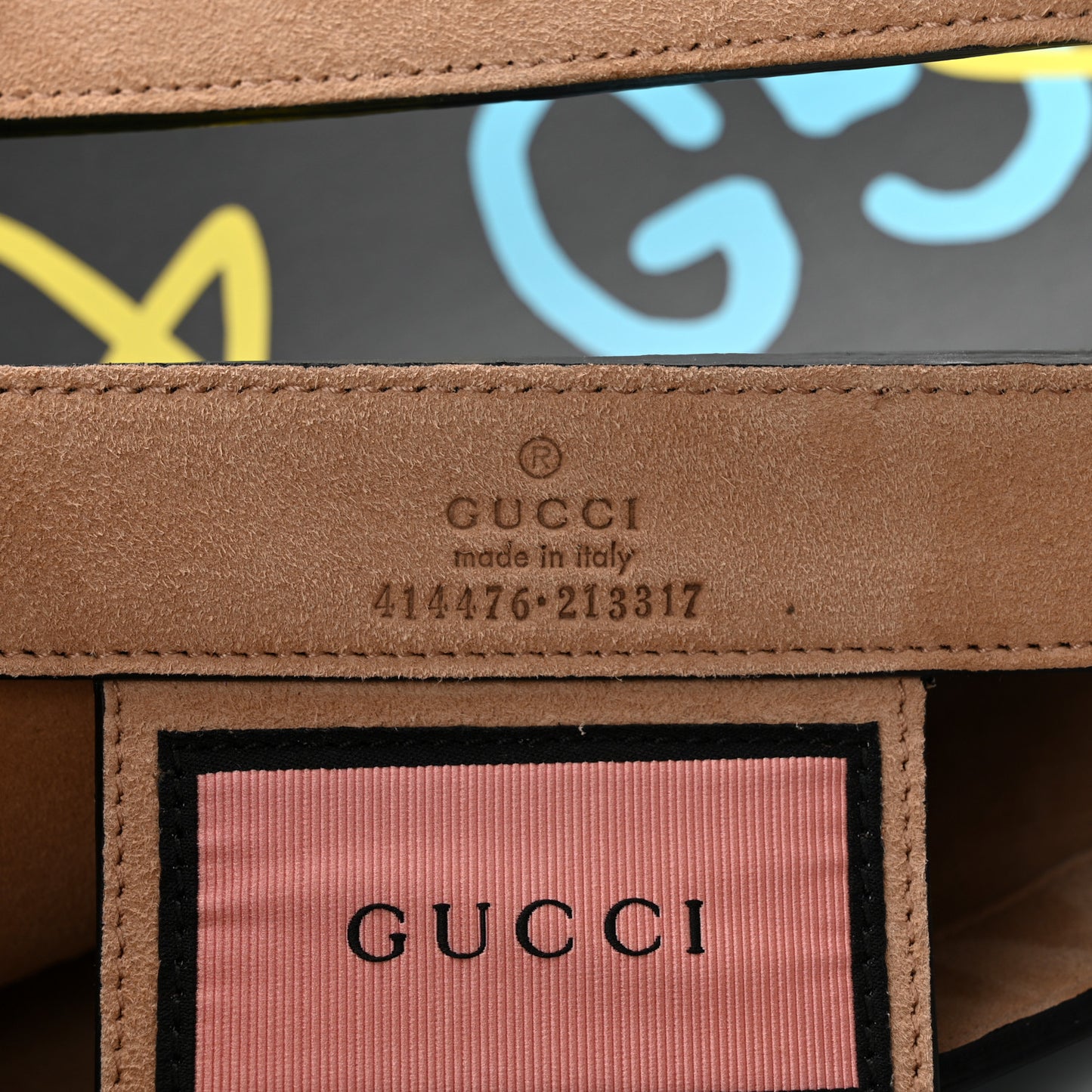 Calfskin GucciGhost Medium XL Tote Black New Acquamarine