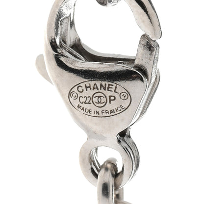 Chanel Crystal Pearl CC Pendant Necklace Silver 6 of 7