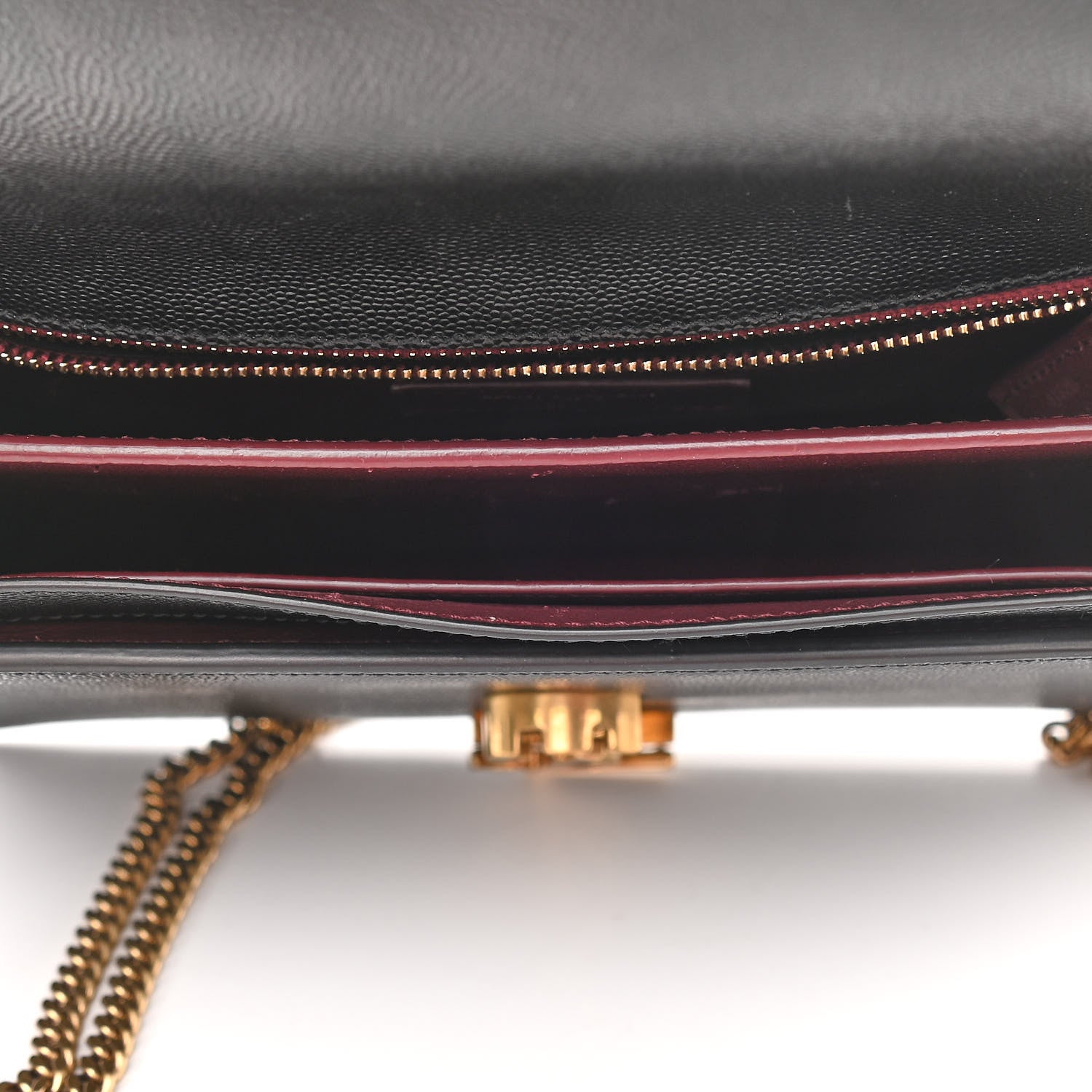 Saint Laurent Grain De Poudre Monogram Cassandra Clasp Bag Black Rouge Legion 5 of 11