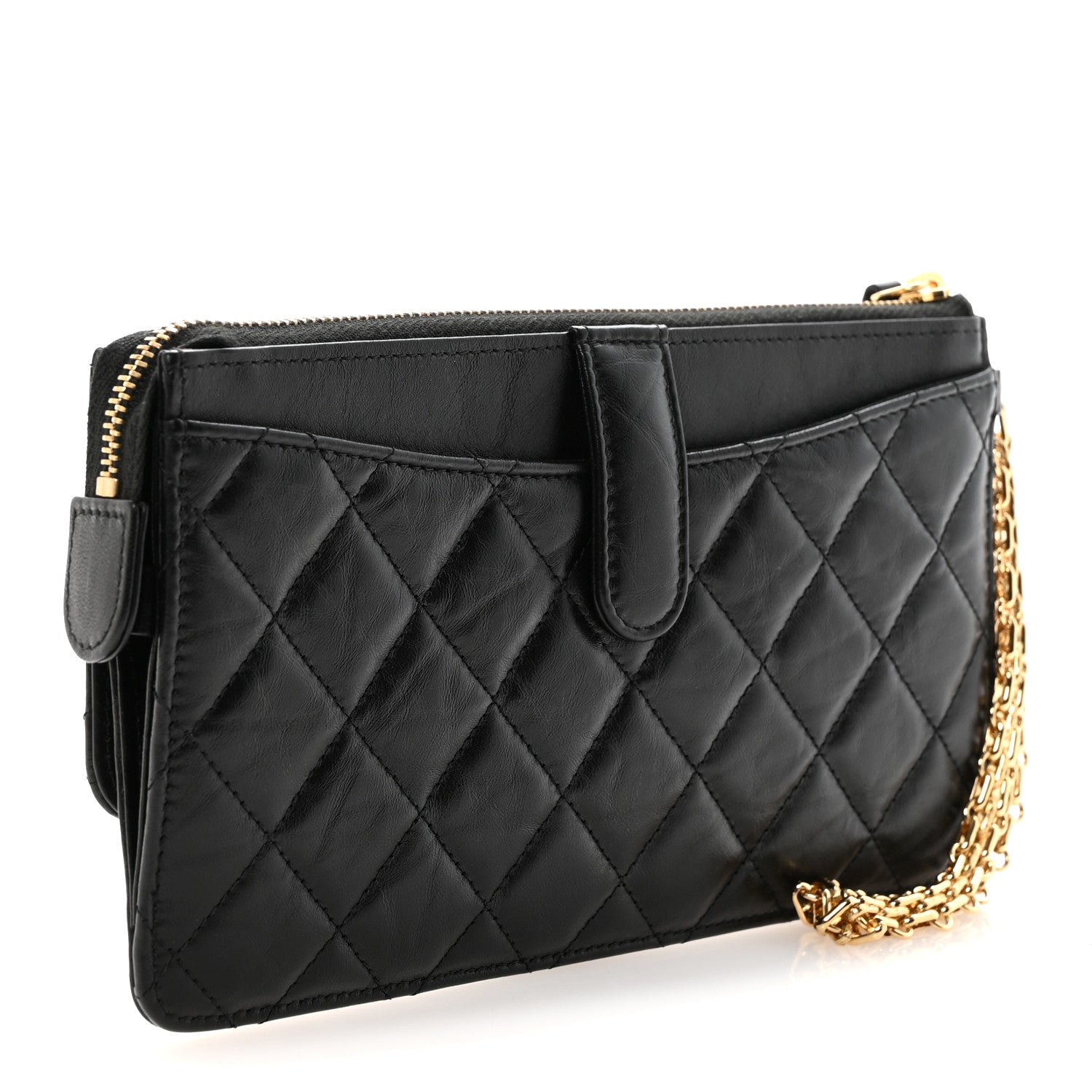 Chanel Aged Calfskin Quilted 2.55 Reissue Pouch With Chain Handle Black 3 of 8