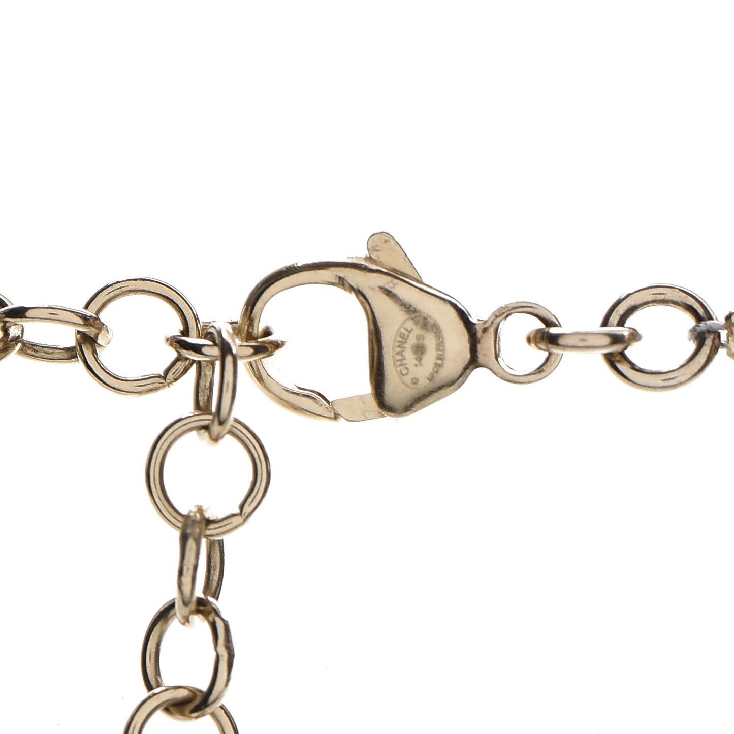 Pearl Cluster CC Long Necklace Gold