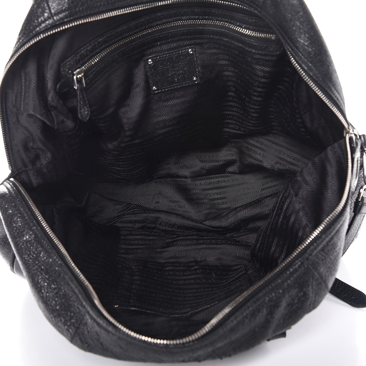 Prada Tessuto Nylon Cervo Lux Dome Satchel Black 5 of 9