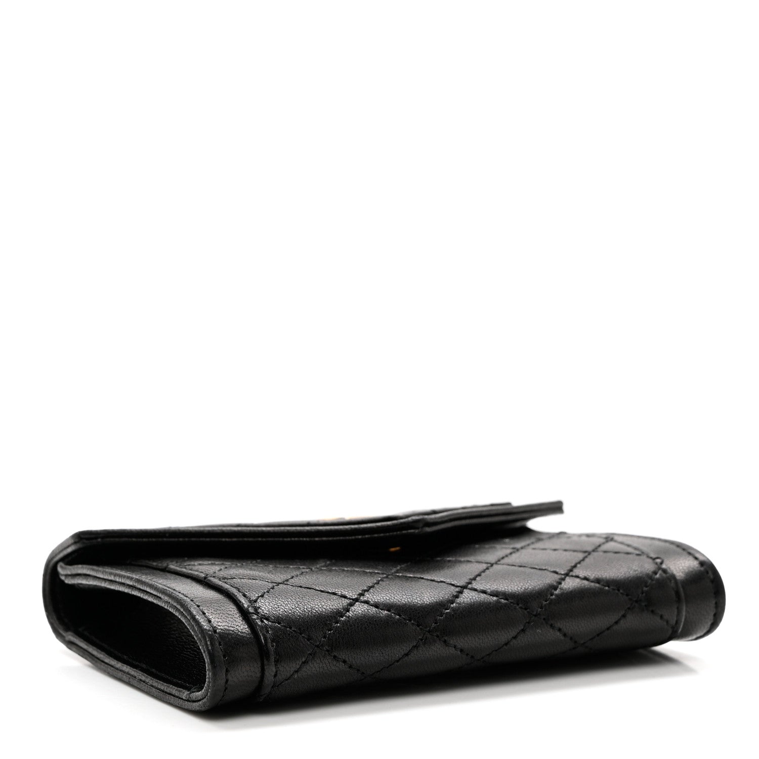 Saint Laurent Lambskin Quilted Monogram Gaby Small Envelope Wallet Black 4 of 7