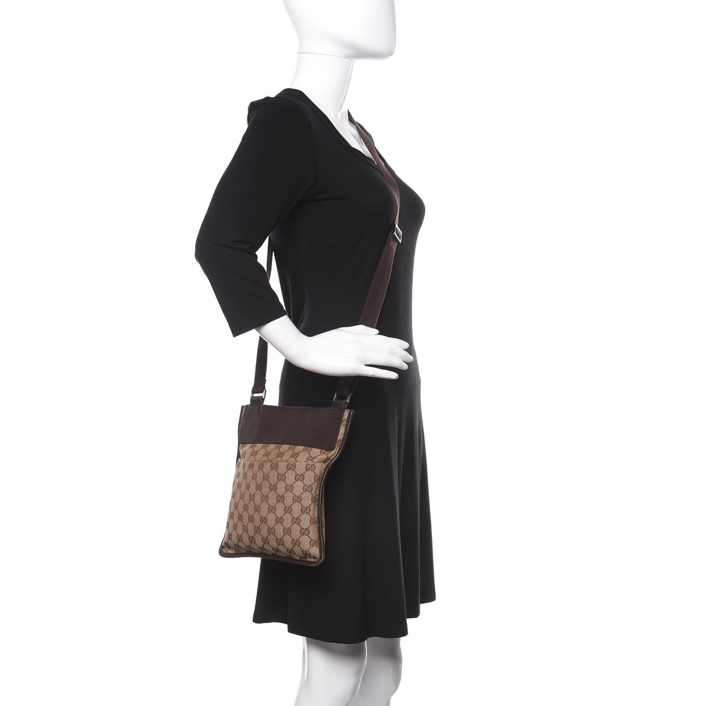 Monogram Messenger Crossbody Bag Dark Brown