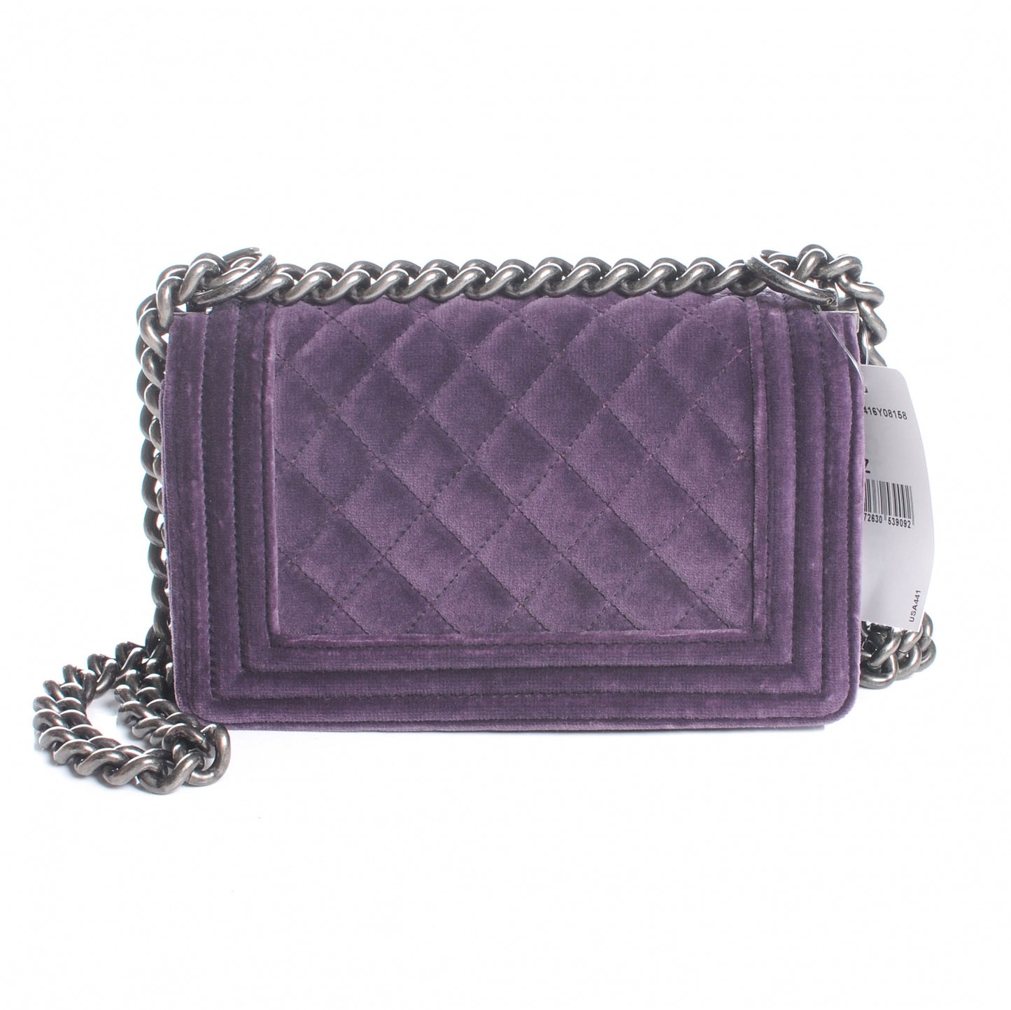 Velvet Quilted Small Boy Flap Purple