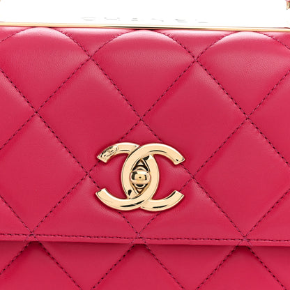 Chanel Lambskin Quilted Small Trendy CC Flap Dual Handle Bag Dark Pink 9 of 13