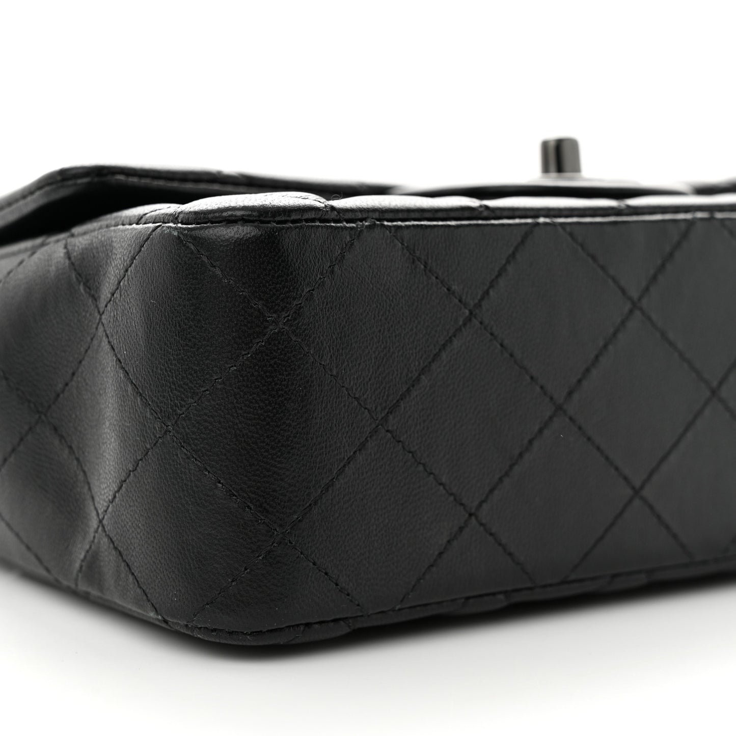 Lambskin Quilted Mini Rectangular Flap So Black