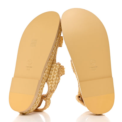 Chanel Braided Fabric Velcro Dad Sandals 39.5 Beige 5 of 9