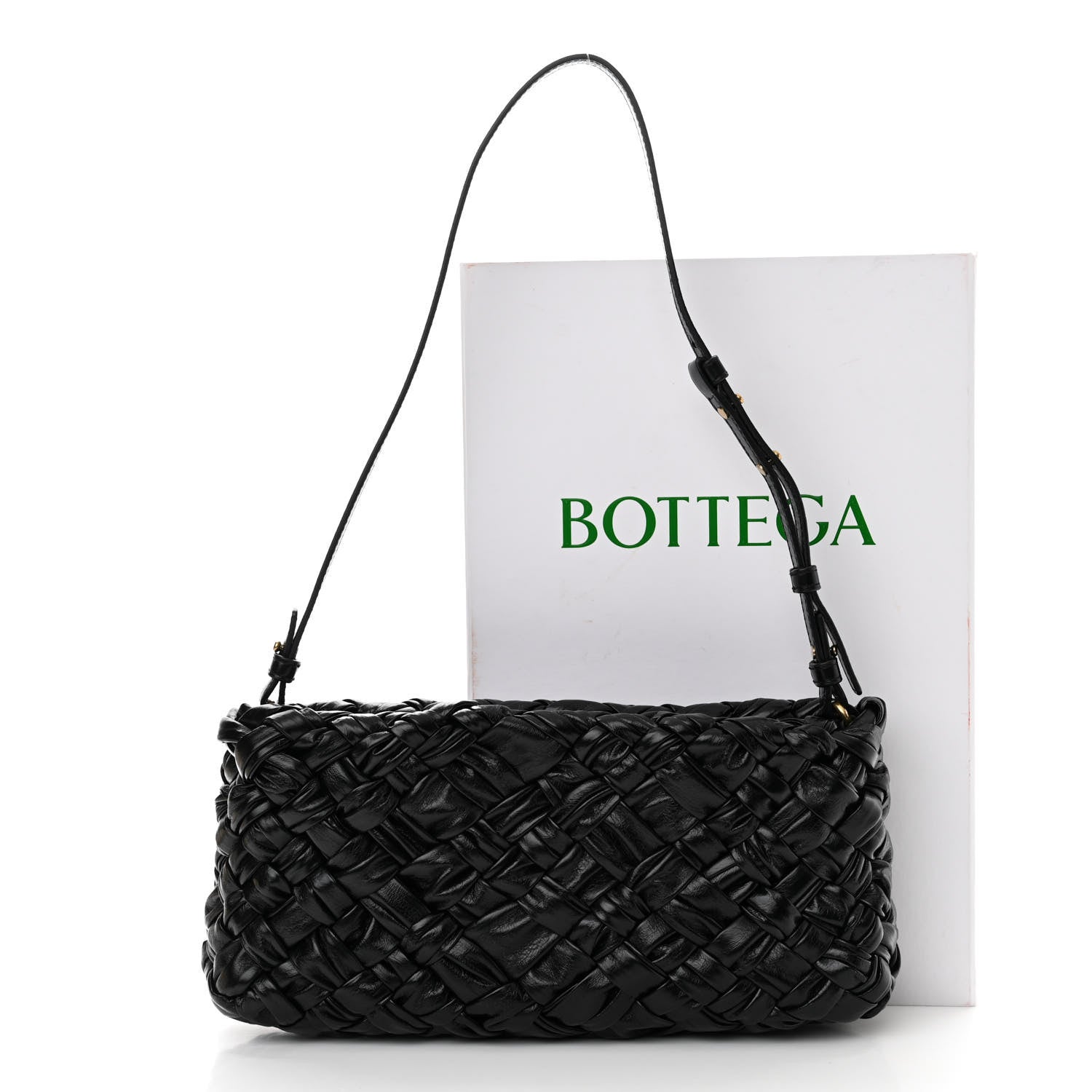Bottega Veneta Calfskin Intrecciato Kalimero Cha-Cha Clutch Black 10 of 10