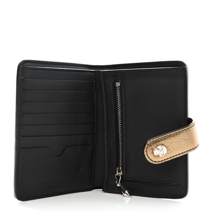 Alexander McQueen Metallic Calfskin Skull French Wallet Gold 5 of 10