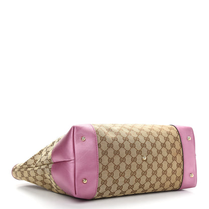 Gucci Monogram Large Heart Bit Charm Top Handle Tote Pink 5 of 10