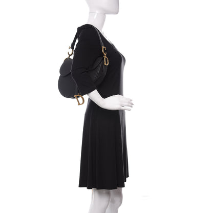 Christian Dior Grained Calfskin Saddle Bag Black 2 of 9