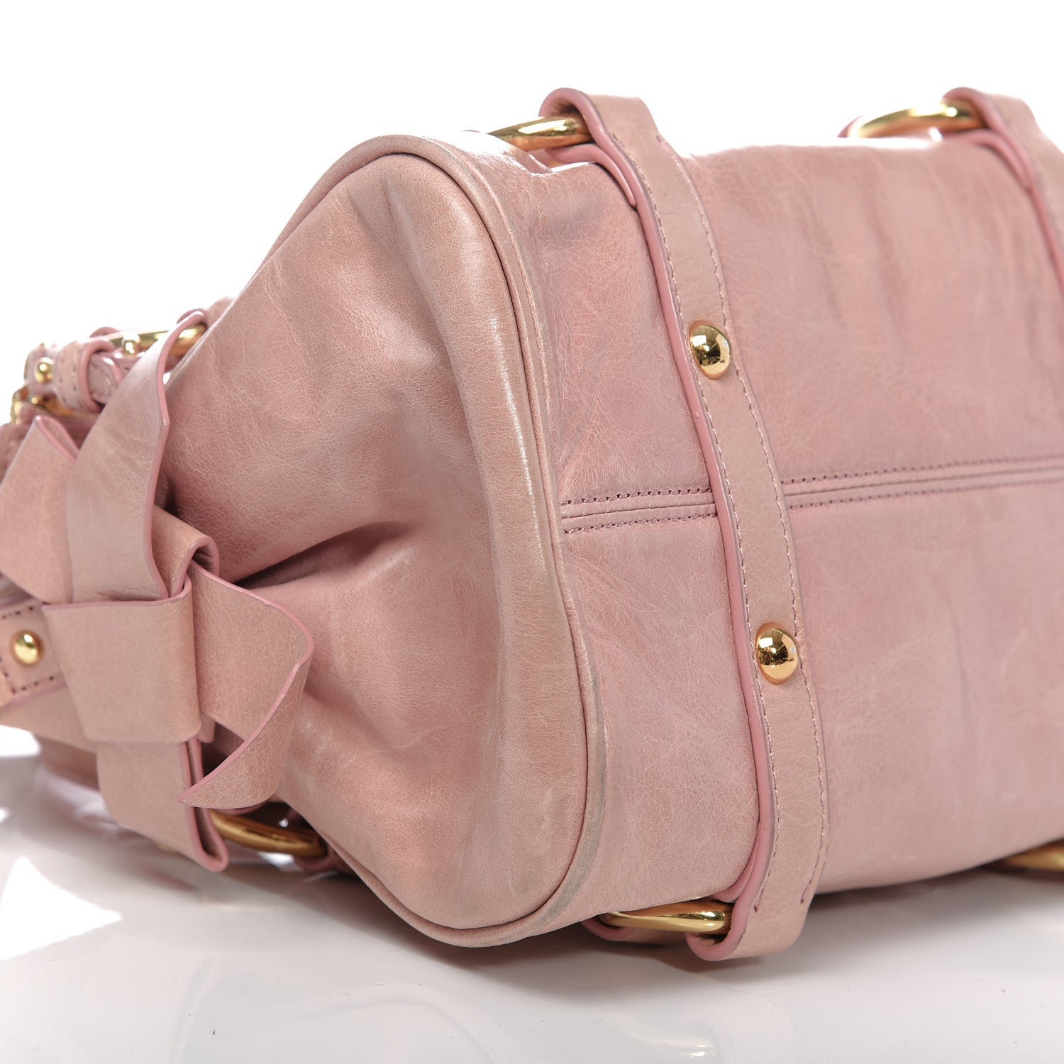 Miu Miu Vitello Lux Mini Bow Bag Loto 10 of 12