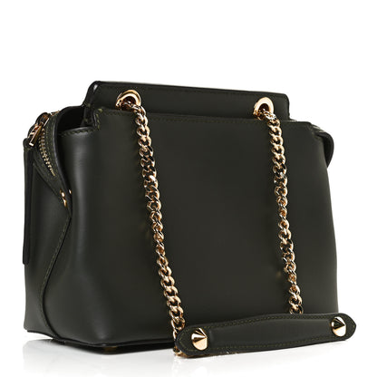 Fendi Vitello Baltico Nappa Flowerland Studded Small Dotcom Click Chain Satchel Verde Prato Multicolor 3 of 12