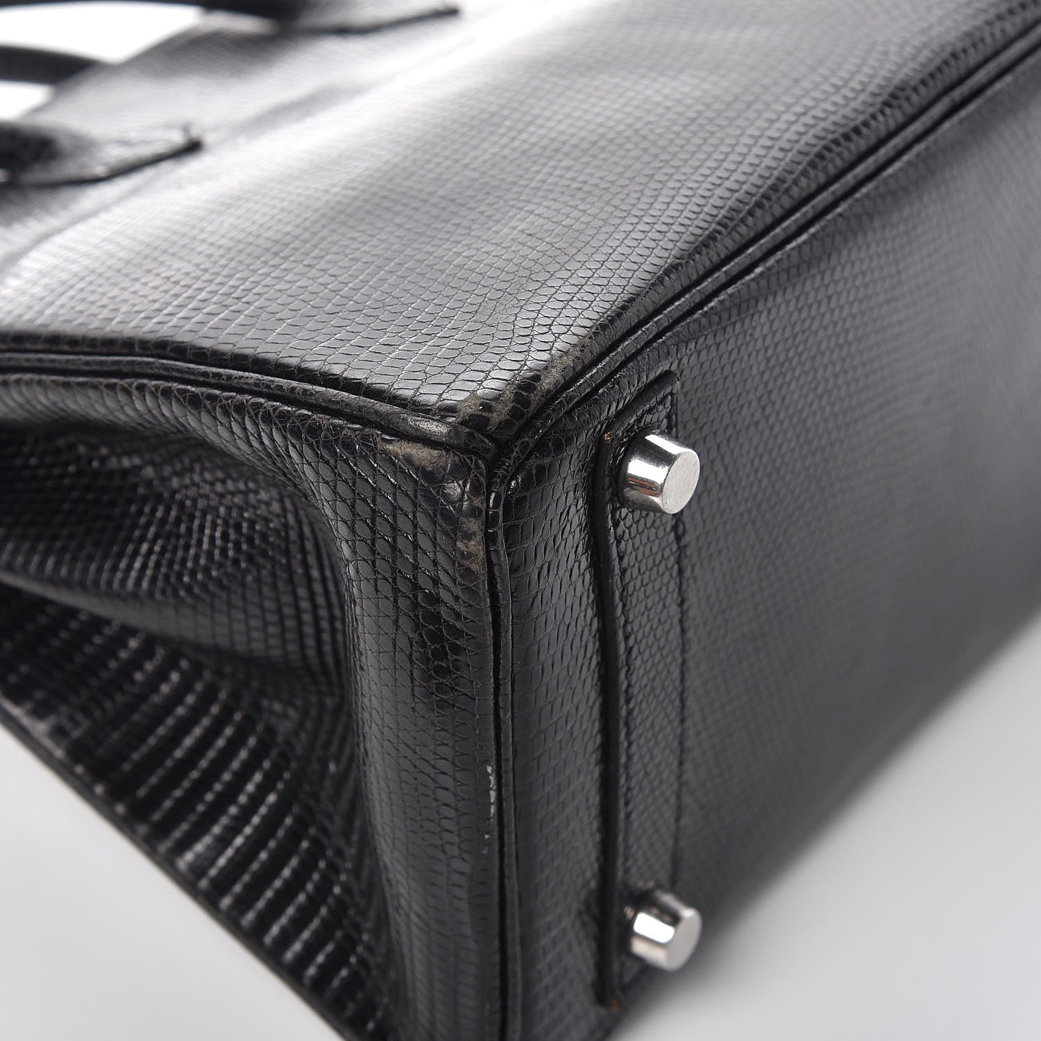 Hermes Lizard Birkin 25 Black 11 of 50