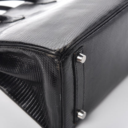 Hermes Lizard Birkin 25 Black 11 of 50
