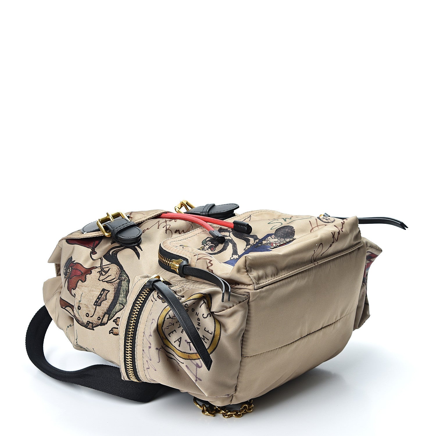 Burberry Nylon Print Medium Rucksack Backpack Beige 3 of 9