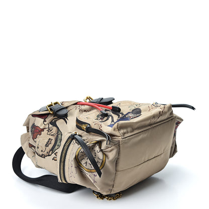 Burberry Nylon Print Medium Rucksack Backpack Beige 3 of 9