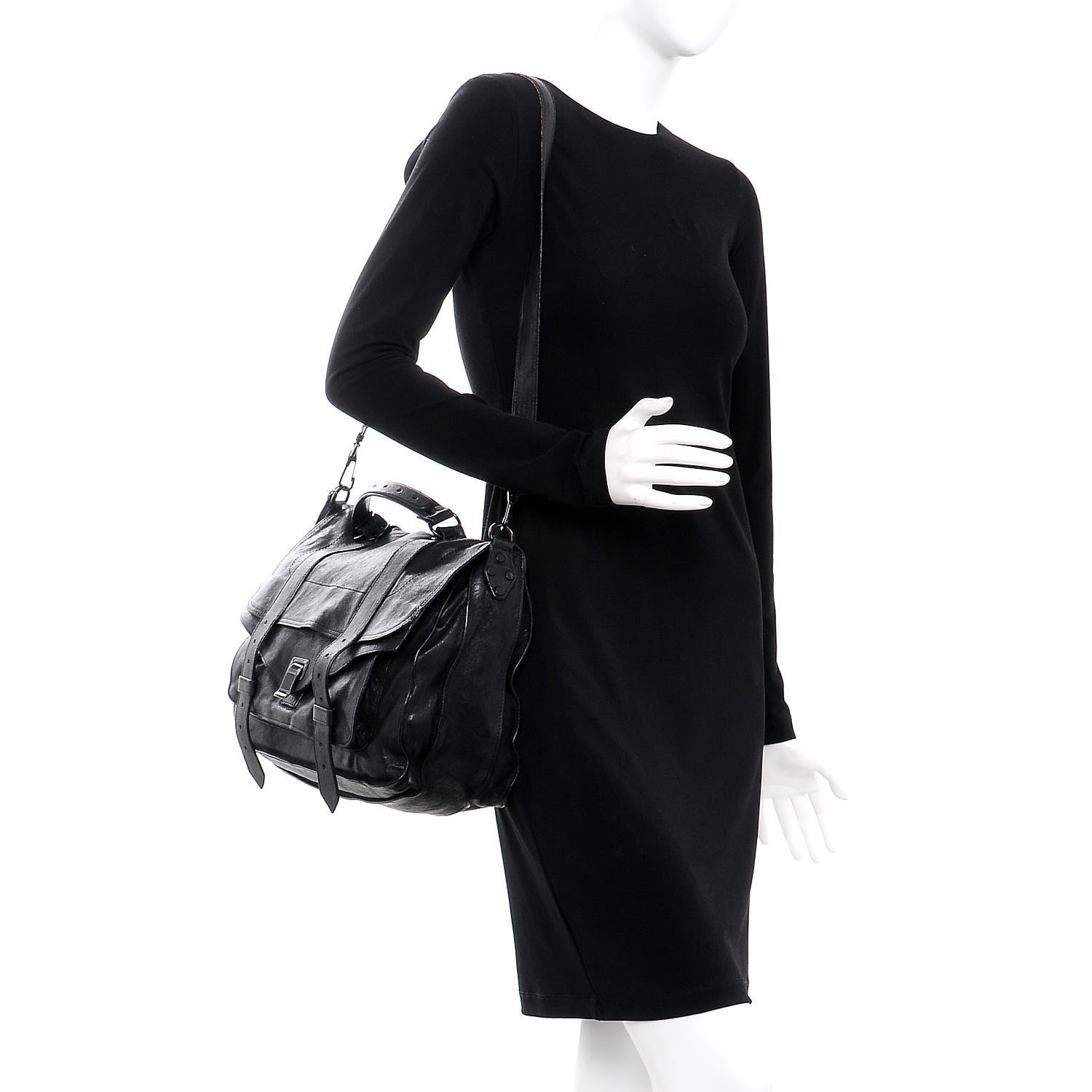 Proenza Schouler Lambskin Large PS1 Satchel Black 2 of 17