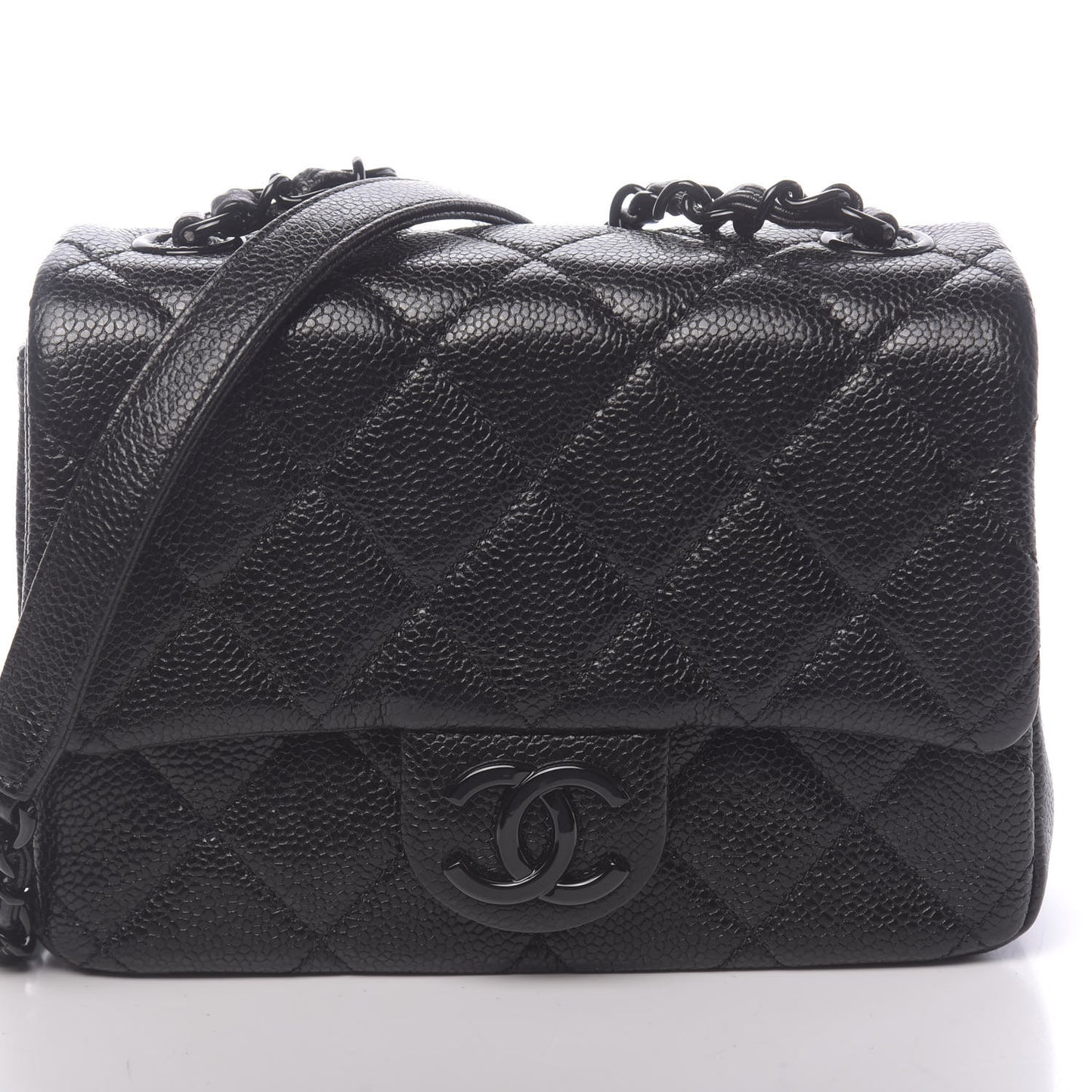 Caviar Quilted Incognito Mini Square Flap Black
