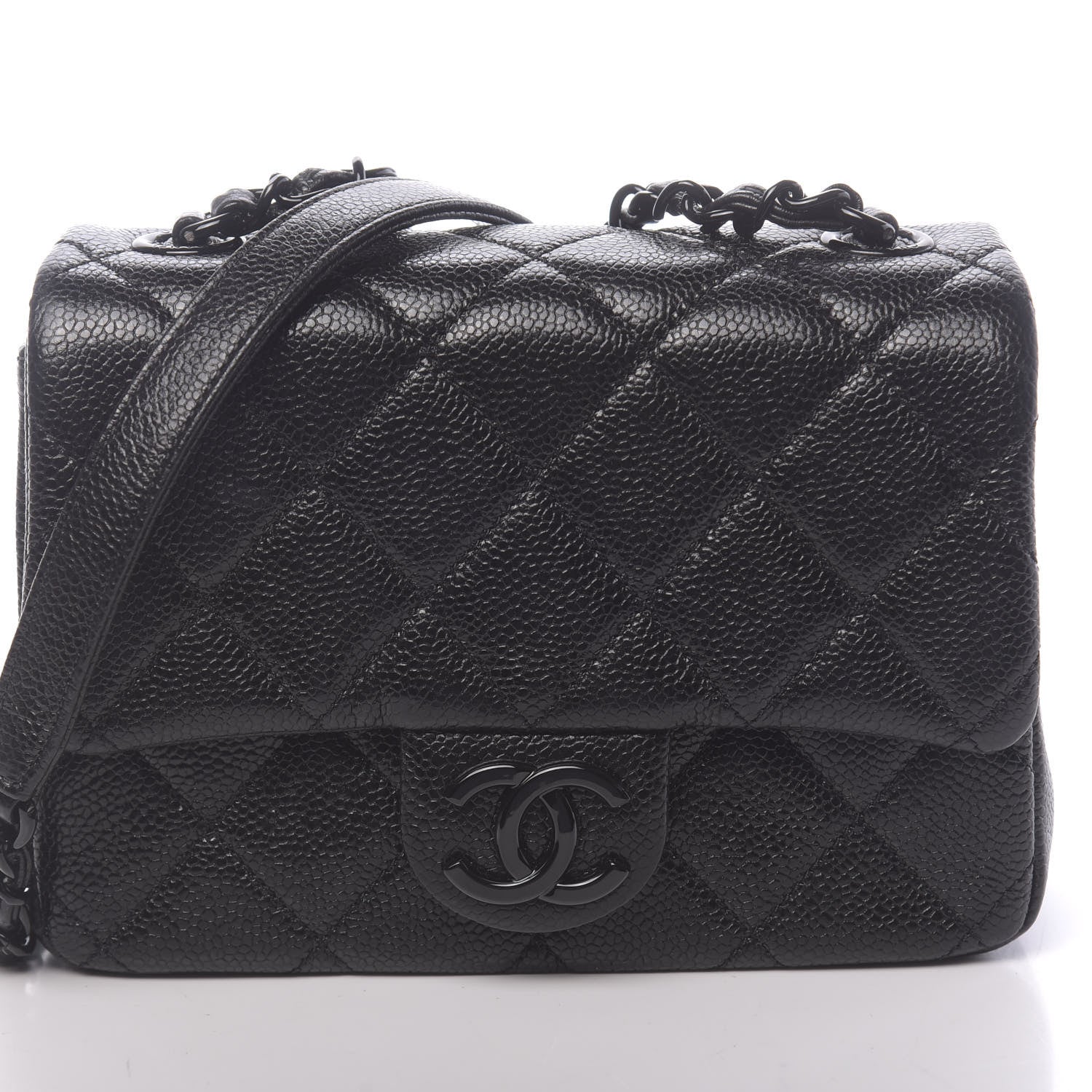 Chanel Caviar Quilted Incognito Mini Square Flap Black 10 of 11