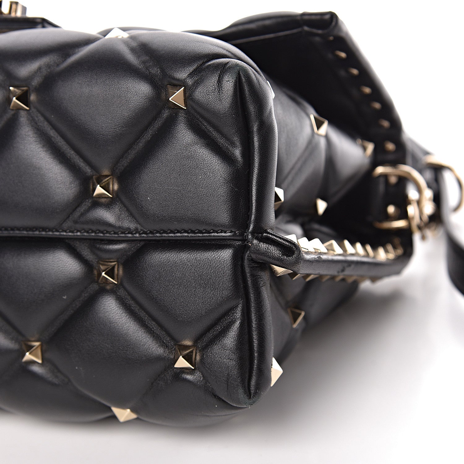 Valentino Garavani Lambskin VLTN Print Candystud Top Handle Bag Black 14 of 14