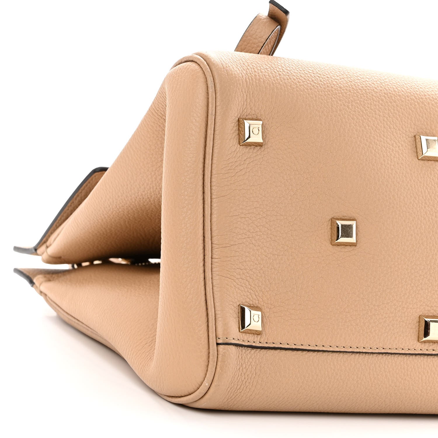 Salvatore Ferragamo Calfskin The Studio Bag Almond 8 of 12
