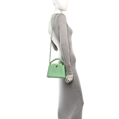 Louis Vuitton Taurillon Mini Capucines Vert Pomme 2 of 9