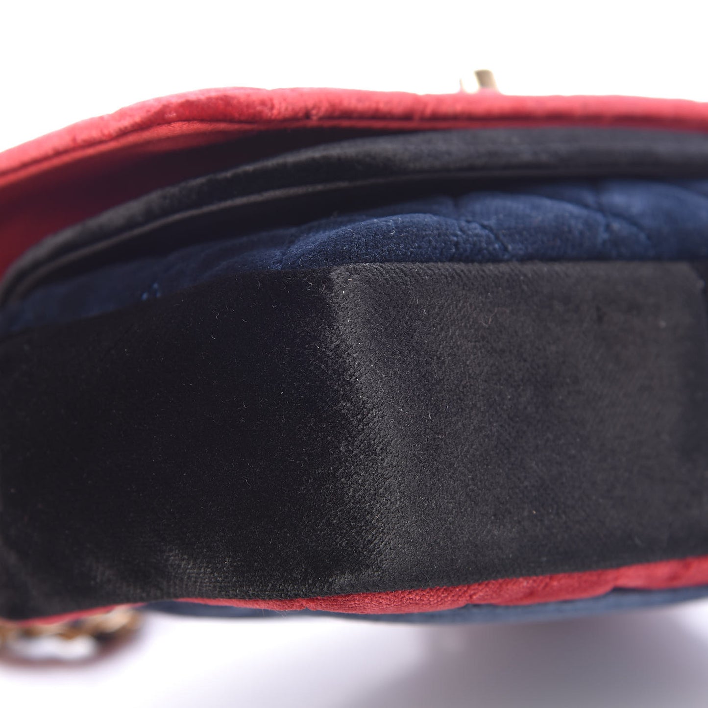 Velvet Quilted Small Camellia Flap Black Red Blue