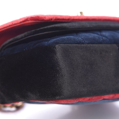 Chanel Velvet Quilted Small Camellia Flap Black Red Blue 10 of 11