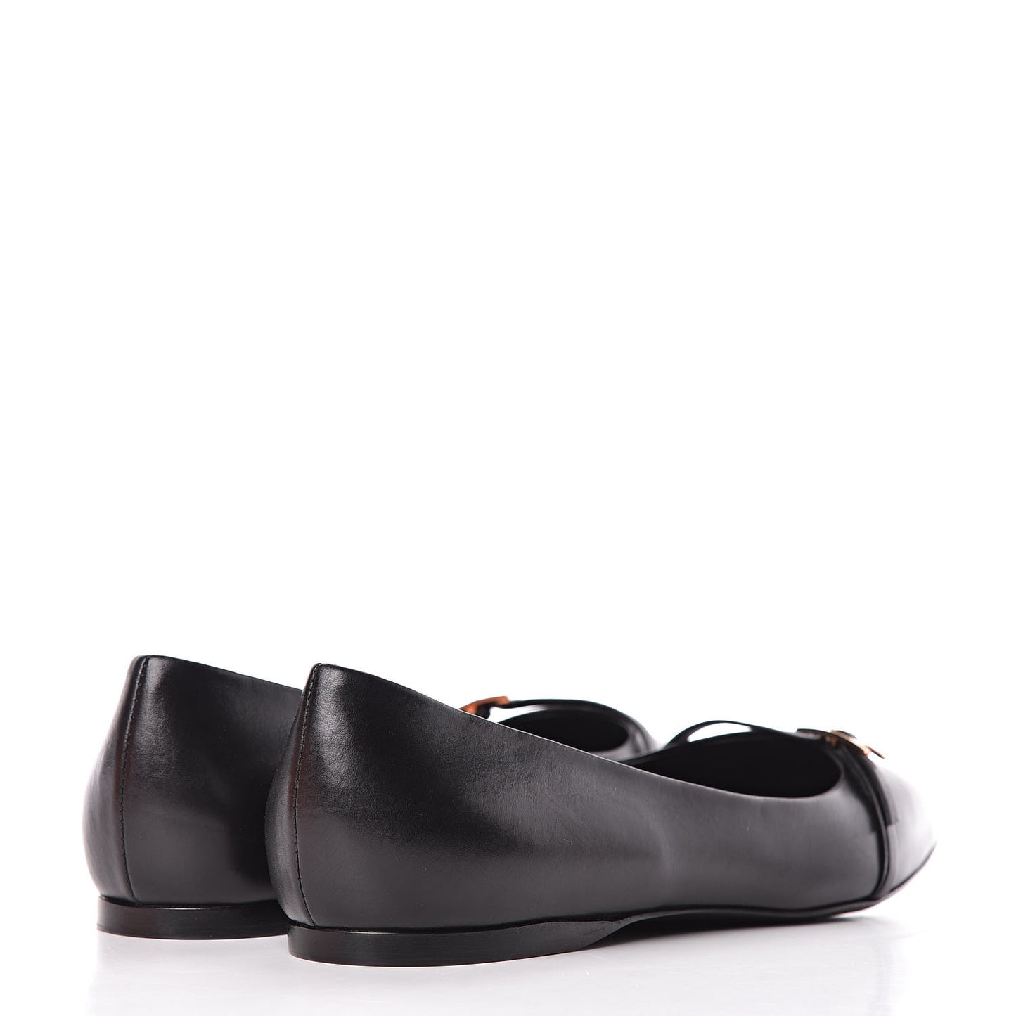 Calfskin Laura Ballerina Flats 39 Black