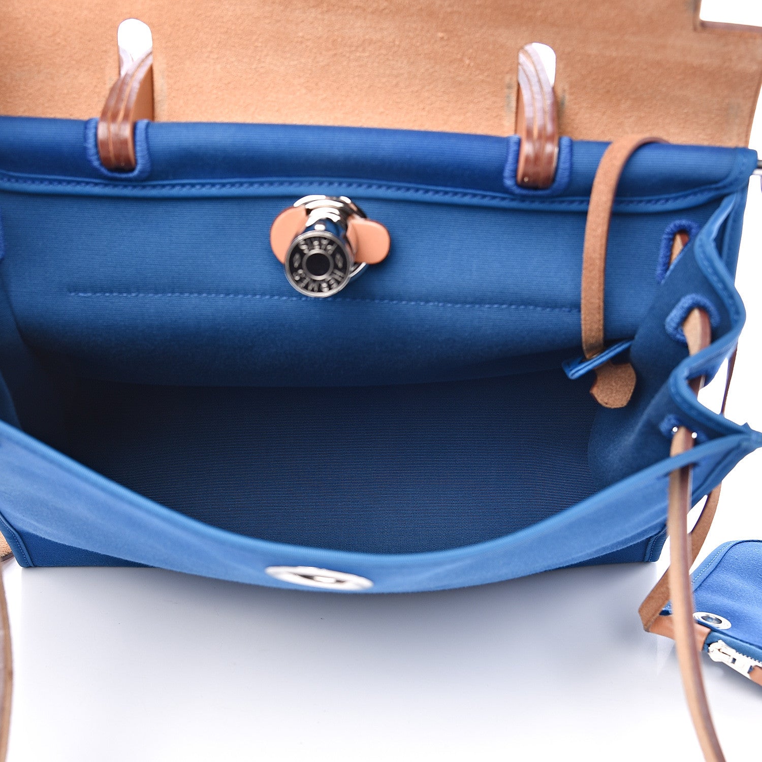 Hermes Vache Hunter Toile Herbag Zip 31 PM Azur Natural 4 of 15