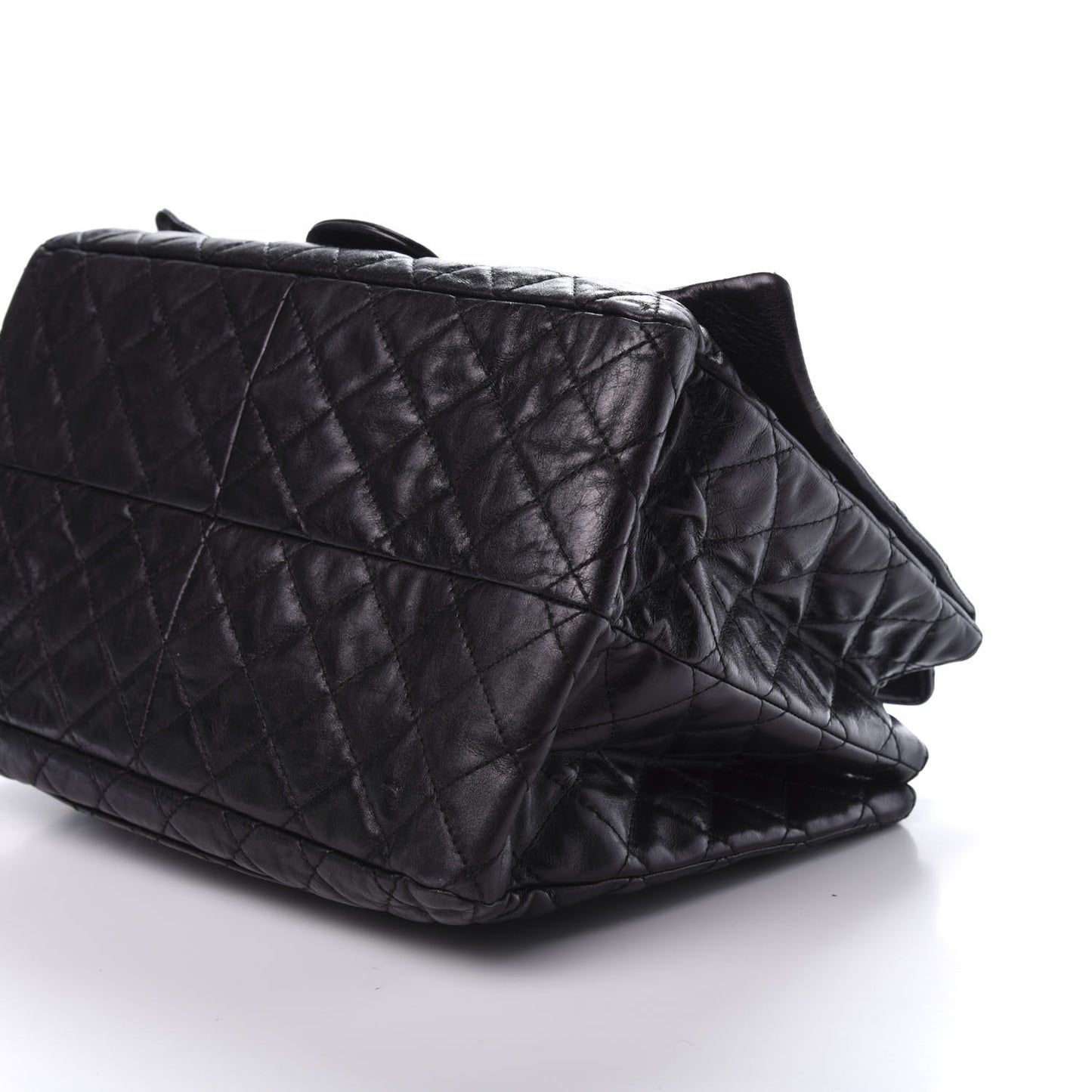 Metallic Calfskin Quilted XL Accordion Reissue Flap Black